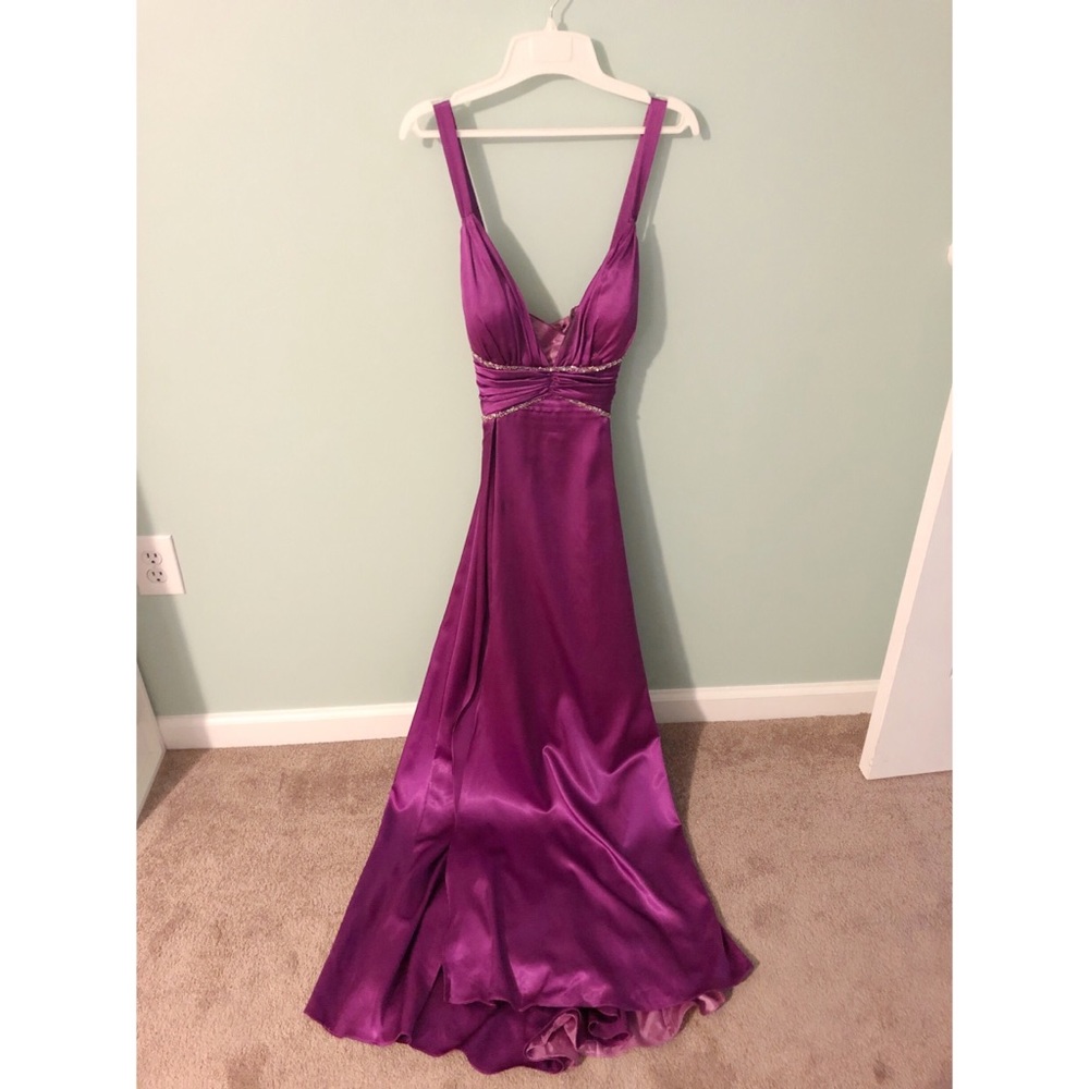 Cassandro Stone Purple Homecoming/Prom Dress